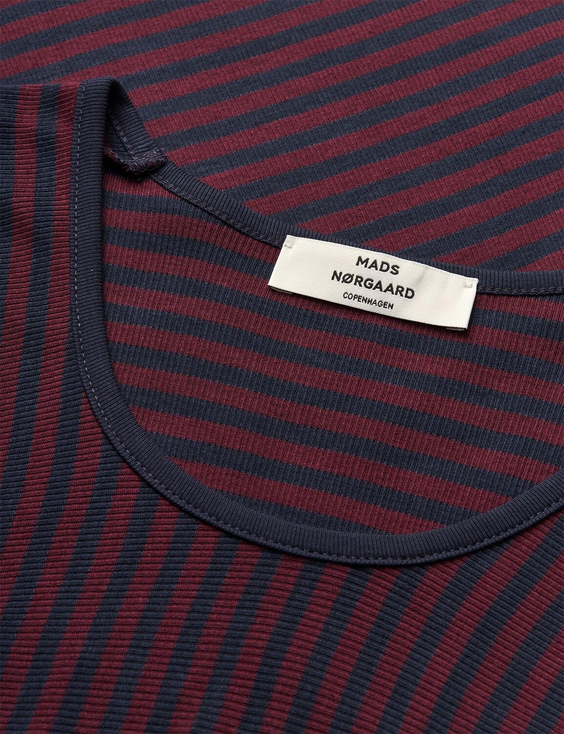 2X2 Cotton Stripe Severa midi kjole – Sky Captain/Winetasting